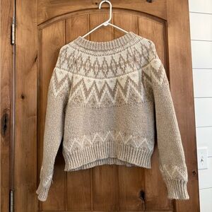 For The Republic Beige and Cream Patterned Sweater
